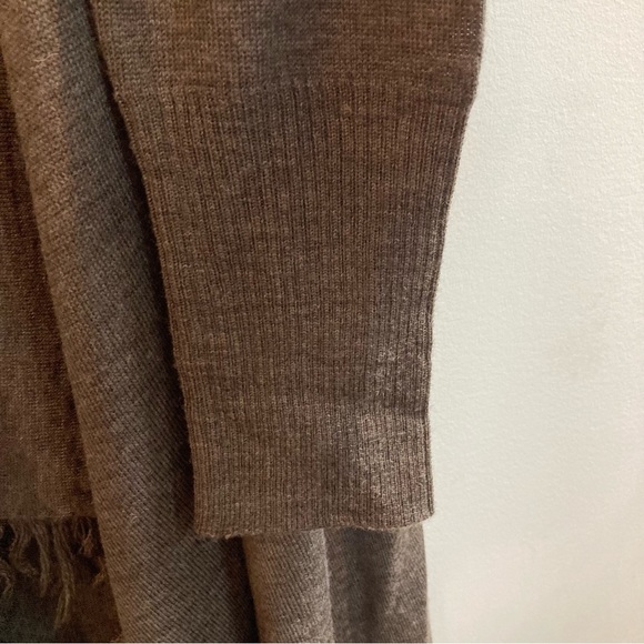 ELENA SOLANO Sz L Cascade Open Front Wool Blend  Fringe Wrap Style Cardigan - Picture 4 of 7